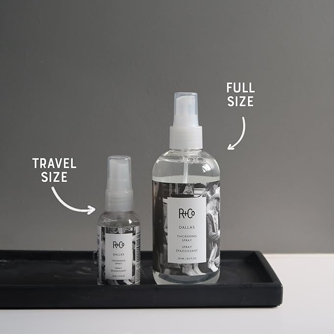 R+Co Dallas Hair Thickening Spray Travel Size | For Smooth, Body-Boosting Style without Stiffness | Ultimate Volume, Control, and Shine | TSA Approved | Set of 2
