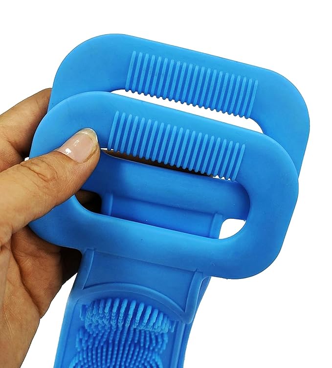 Silicone Back Scrubber for Shower, Silicone Body Scrubber, 35 Inch Extra Long Bath Body Brush Back Brush Exfoliating Body Scrubber with Handle for Men Women