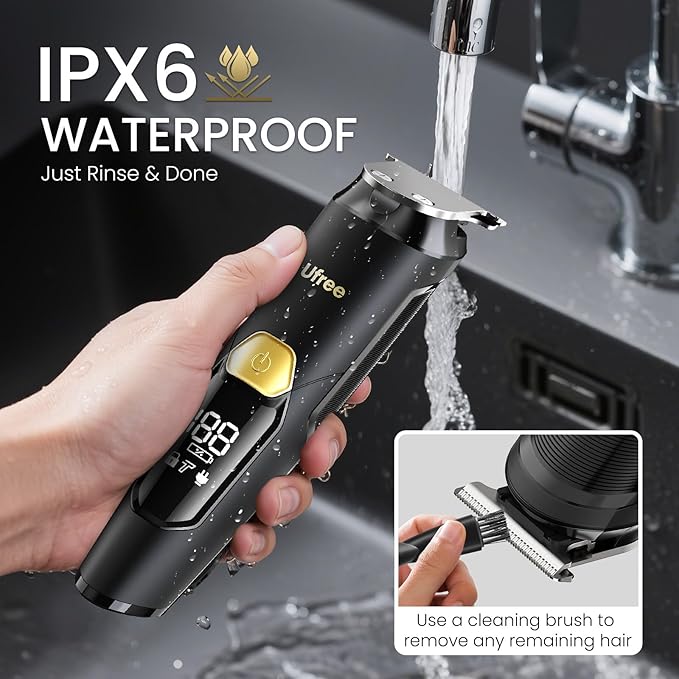 Ufree 3-in-1 Beard Trimmer Kit, Men's Electric Shaver Razor for Mustache Body Nose Facial Hair, Professional Hair Trimmer, Rechargeable Clippers, Waterproof Beard Grooming, Birthday Gifts for Men