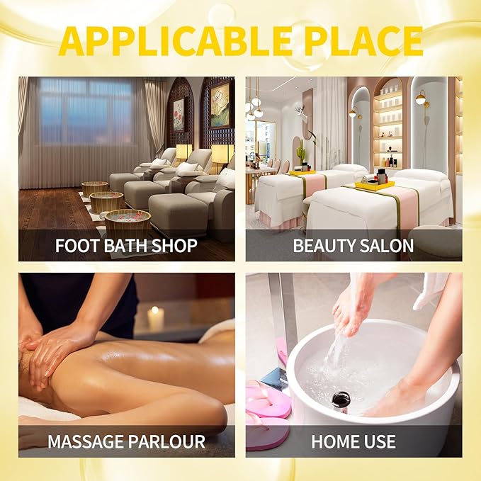 Pedicure Kit Foot Soak Set: Bubble Salt, Sugar Scrub, Massage Mask, Massage Lotion in a Box, 4 Step Foot Spa Kit for Dry Feet, Calluses and Tired Feet(3 Set Milky Flower)