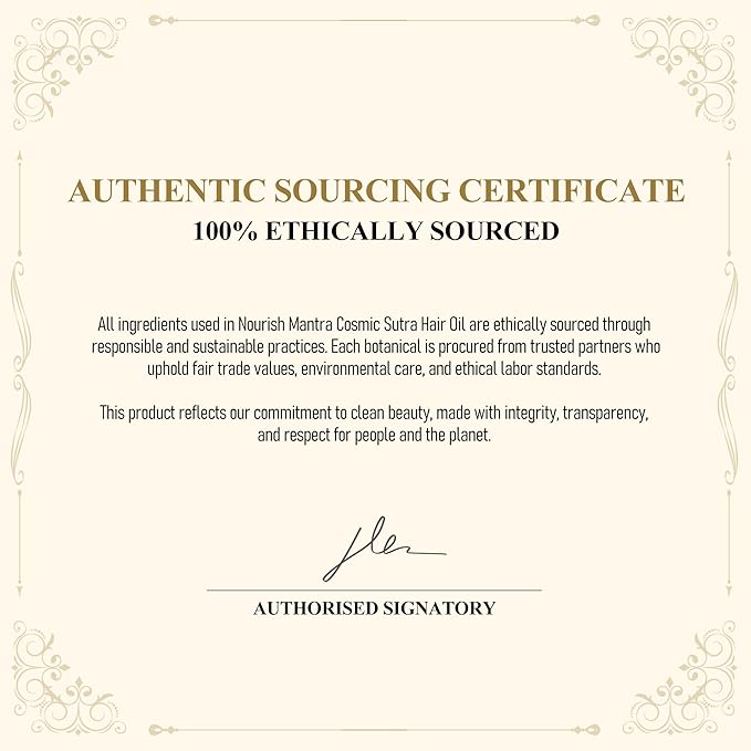 Nourish Mantra Cosmic Sutra Hair Oil | For Frizz Control, Reduced Breakage, Nourishing & Volumizing | Infused with Vitamin E, Gotu Kola & Argan Oil | For Men & Women | For All Hair Types - 100ml