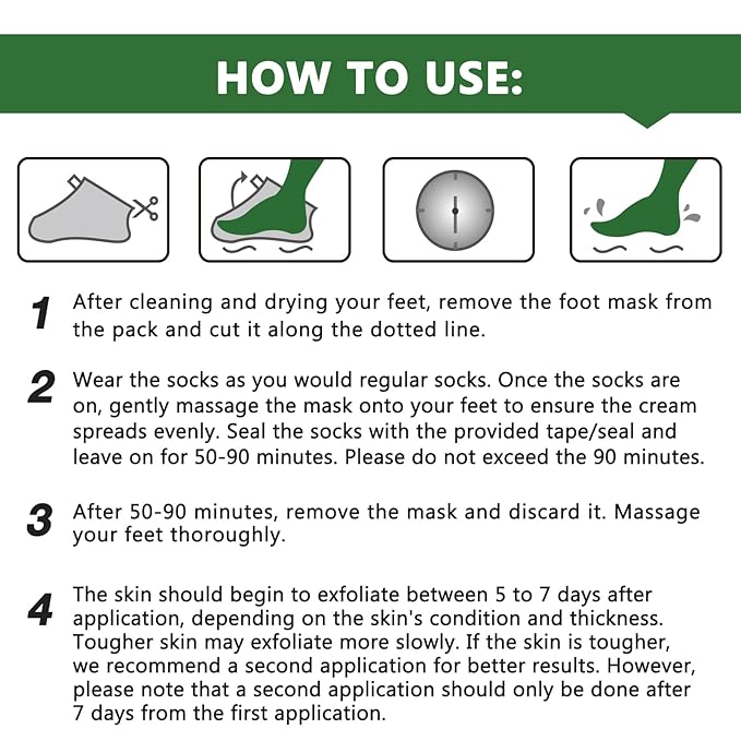 Foot Peeling Mask Moisturizing Socks 5Pairs, Foot Mask Remove Dead Skin, Rough Callus and Cracked Heels, Dry Skin Moisturizer for Soft and Smooth Baby Touch Feet (Tea Tree)