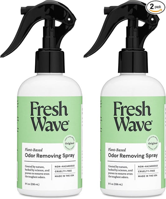 Fresh Wave Original Scent Odor Removing Spray, 8 fl. oz. | Pack of 2 | Odor Absorber for Home, Furniture, Fabrics & Trash | Safer Odor Relief