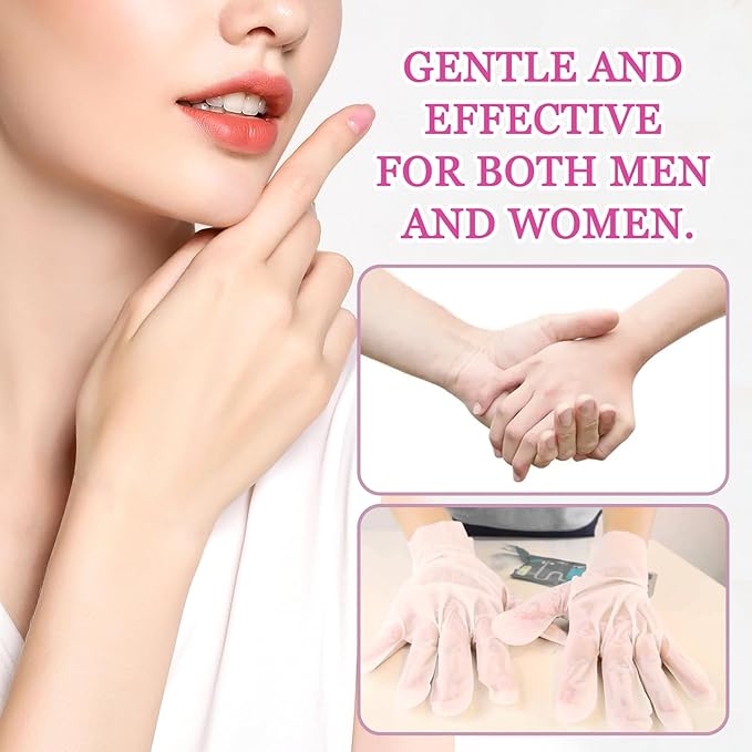 Hydrating Hand Masks, 6PCS Hand Mask Moisturizing Gloves for Men Women, Smooth Long Lasting Soft Exfoliating Hand Peeling Spa Mask Moisturizer Beauty Gift Set for Dry Cracked Rough Dull Hands(L)