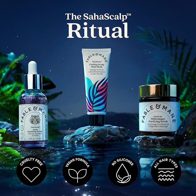 Fable & Mane Wild Ginger Purifying Scrub, For a Flaky, Itchy or Dry Scalp. Gentle Exfoliating Cleansing Detox Treatment