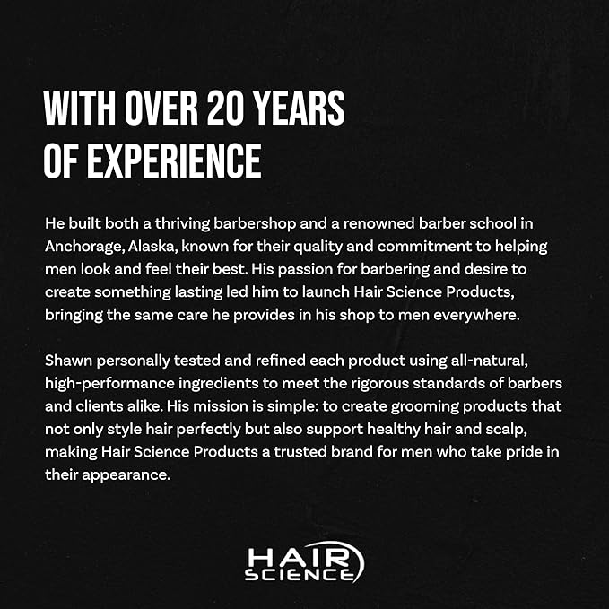 Hair Science - Premium, Organic, Water Based Pomade for Men & Women, Medium Hold, Professional Barber Formulation, Perfect for Curly, Wavy, & Short Hair Styling, Eucalyptus Scent, Travel Size (2 Oz)