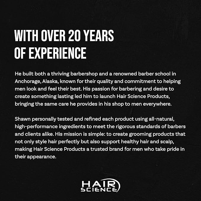 Hair Science - Premium, Organic, Water-Based Pomade for Men & Women, Medium Hold, Natural Shine, Professional Barber Formulation, Perfect for Curly, Wavy, & Short Hair Styling, Eucalyptus Scent (4 Oz)