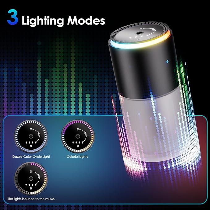 Car Air Freshener, Smart Car Air Freshener, Car Diffuser with 150 ML (5oz) Capacity Multi-fragrance,RGB Music Syncing Light, Auto On/Off (Cologne)