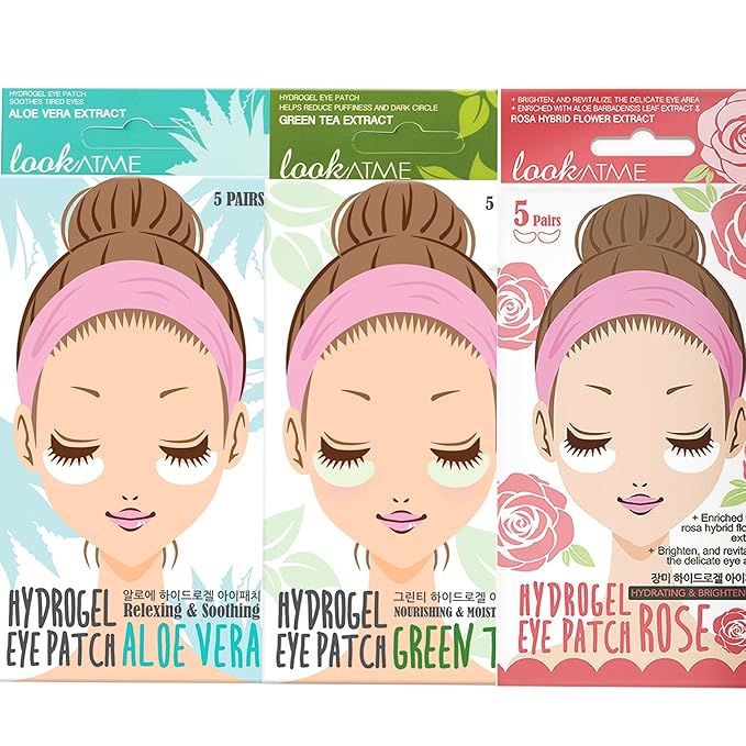 Under Eye Patches for Dark Circles and Puffiness - Korean Skin Care Caffeine Collagen Eye Patches for Puffy Eyes - Hydrogel Eye Patch - Aloe Vera, Watermelon, Green Tea Gel Eye Pads - 75 Pairs