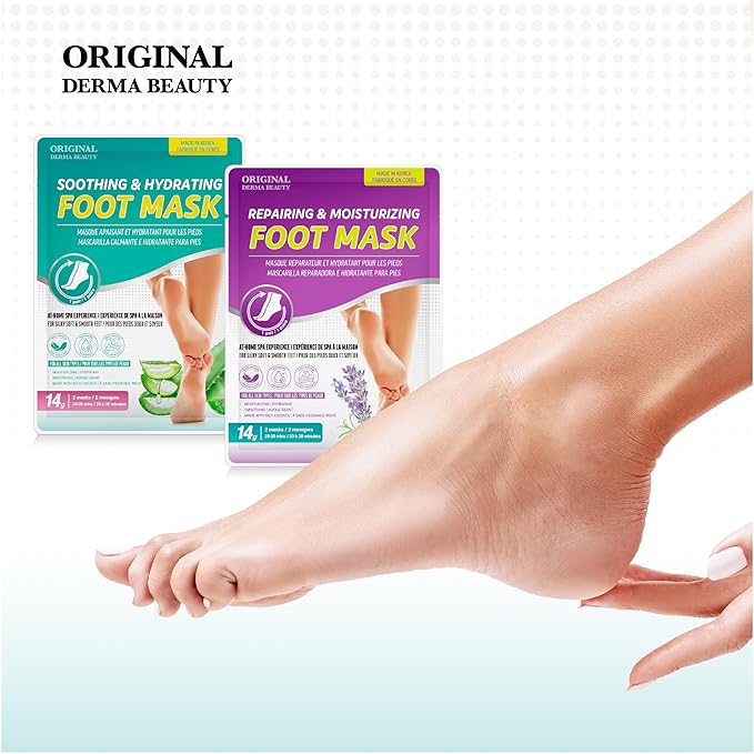 Original Derma Beauty 12 pairs Moisturizing Foot Mask Foot Spa Foot care (Aloe)