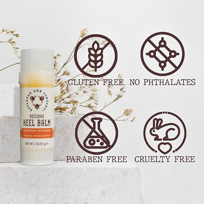 Savannah Bee Company Beeswax Heel Balm - Foot Balm for Cracked Heels with Tangerine Fragrance