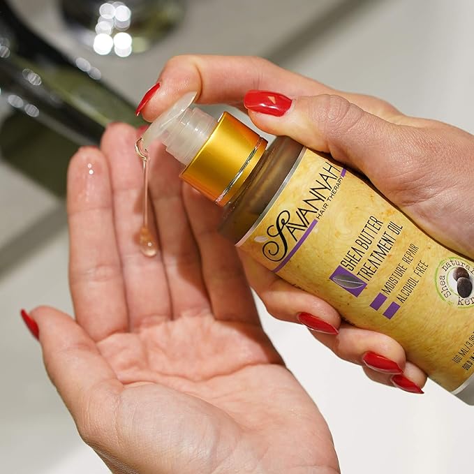 Hair Oil with Shea Butter for Frizzy, Dry & Damaged Hair, Hydrating Keratin Treatment Oil, 1.69oz/50ml