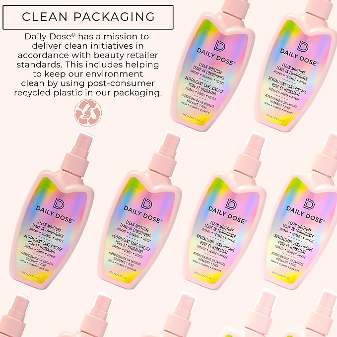 DAILY DOSE Effortless Detangler Spray & Leave In Conditioner for Dry, Damaged, & Frizzy Hair. Instantly Softens, Smooths & Adds Shine. For Kids & Adults. Award-winning, Vegan, Sulfate-Free, Color Safe