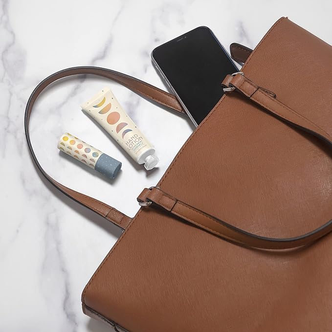 Studio Oh! Lip Balm & Hand Lotion Set - Travel-Size Toiletries, 2-Piece Gift Set - Moisturizing, Portable - Moon Phases