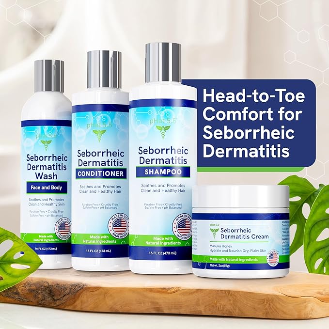 pHat 5.5 Sulfate-Free and Fragrance Free Shampoo, Safe for Seborrheic Dermatitis, To Soothe Dry and Itchy Scalp - Anti-Dandruff Shampoo for Dry Scalp (16oz)