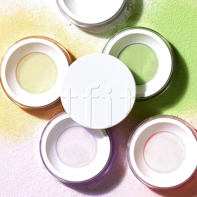 TFIT Translucent Set Finishing Powder - Sebum Control Face Loose Powder, Matte & Silky Finish, Lightweight, Long-lasting, Korean Makeup Setting Powder, 0.24 Oz. (05 Baby pink, 0.24 Oz.)