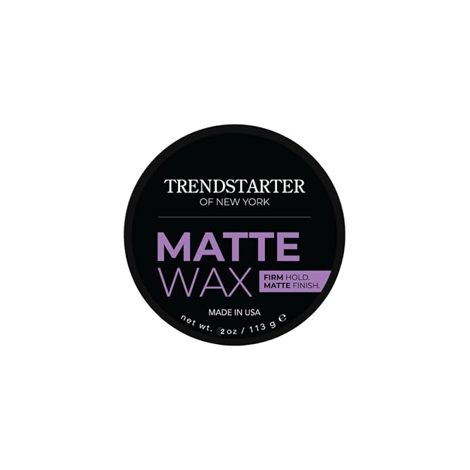 TRENDSTARTER - Men's Firm Hold Travel-Size Pomade (2oz) - Matte Finish, Water-Based, Flake-Free Styling Wax for All Hair Types