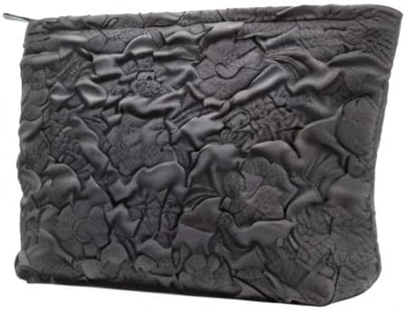 Makeup Bags for Purse Zipper Cosmetic Pouch Large Travel Canvas Make Up Organizer Tool Pouch for Women and Girls,Flower Black