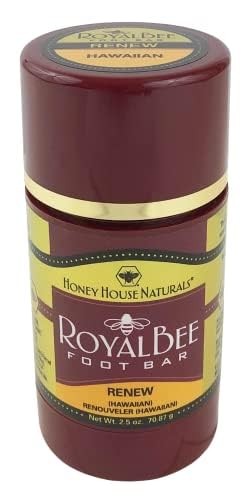Honey House Naturals Royal Bee Foot Bar -Renew- 2.5 Ounce Twist Up Tube – All Natural Ultra Moisturizing – Essential Oil Infused – Made in USA