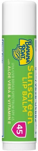 Banana Boat Aloe Vera with Vitamin E Sunscreen Lip Balm, SPF 45, 0.15 Ounces each (Value Pack of 3)