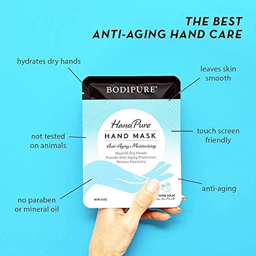 HandPure Hand Repair & Anti-Aging Hand Mask – 20-Minute Moisturizing Gloves for Dry, Cracked Hands, Softens Cuticles, Paraben-Free, With Natural Botanical Ingredients (12 Packs)