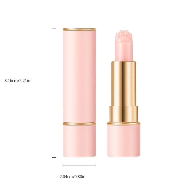 2PCS Thermochromic Lip Balm,Cat Paw Shaped Color Changing Lip Balm, Mini Cute Moisturizing Lip Balm, Long Lasting Lip Balm for Dry Lips Temperature Change Fruit Jelly Lipstick for Female Student