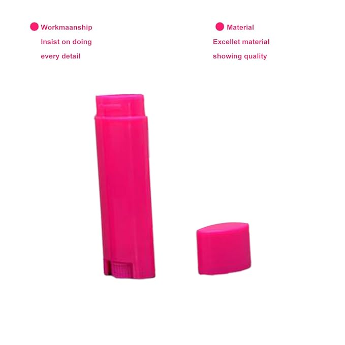 5ml 100Pcs Empty Oval Deodorant Lip balm Tubes Containers Twist-up Refillable Containers for Lipstick,Chapstick,Homemade Lip balm,DIY Deodorants(Hot Pink)