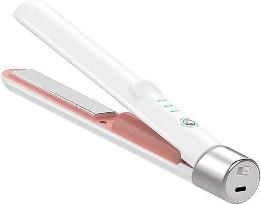 Cordless Hair Straightener and Curler 2 in 1, Fast Heating Ceramic Flat Iron,Rechargeable Portable Hair Straightening Iron for Women, Travel Hair Styler