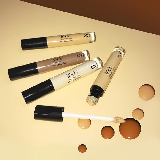Sistar it's U Skin Perfecting HD Concealer Full Coverage Lightweight Long Lasting Correcting Liquid Contour Cover Masker Makeup 5 ml / 0.17 fl. oz (Light)