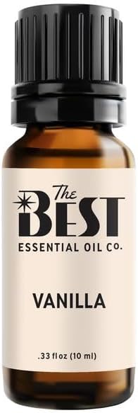 The Best Vanilla Essential Oil- Premium Grade- 100% Pure & Natural for Aromatherapy, Diffuser, Spa, Massage, Air Freshener- 10 ml (.33 fl oz)
