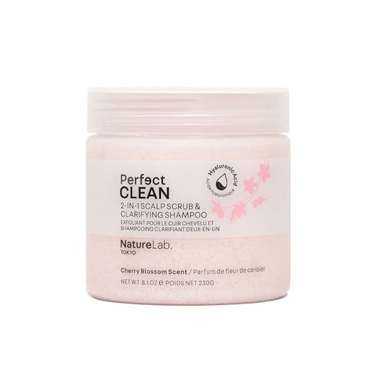 NatureLab.TOKYO Perfect Clean Scalp Scrub LIMITED EDITION Sakura Scent:2-in-1 Hair Treatment to Clarify and Remove Product Buildup for Immense Shine I Cherry Blossom Scent | 8.1 OZ