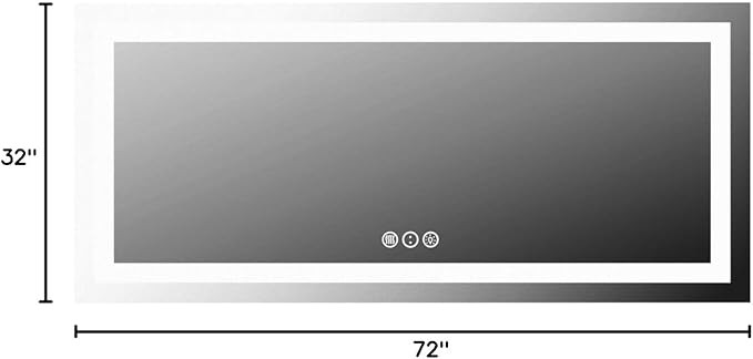 Amorho LED Bathroom Mirror 72" X32" with Front and Backlight, Large Dimmable Wall Mirrors with Anti-Fog, Shatter-Proof, Memory, 3 Colors, Double LED Vanity Mirror