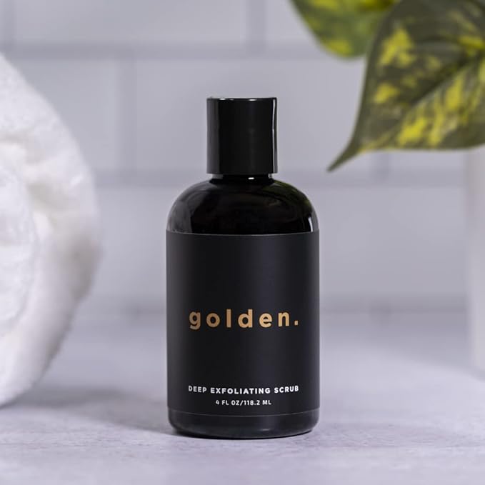 Golden Grooming Co. Exfoliating Face Scrub for Men - Deep Cleansing Facial Cleanser w/Coconut Oil & Aloe Vera - Exfoliating Face Wash for Men - Face Scrub for Oily & Dry Skin - For All Skin Types-4oz