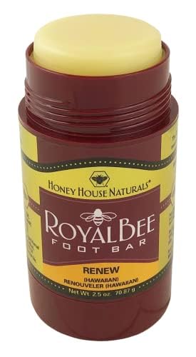Honey House Naturals Royal Bee Foot Bar -Renew- 2.5 Ounce Twist Up Tube – All Natural Ultra Moisturizing – Essential Oil Infused – Made in USA