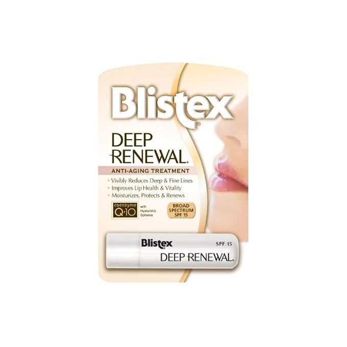 Blistex Lip Protectant Sunscreen Deep Renewal Anti-Aging Formula 0.13 Ounce (3.69g) (Value Pack of 4)