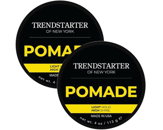 TRENDSTARTER - CLASSIC POMADE (4oz) (PACK of 2) – Light Hold - High Shine - Water-Based Pomade - All-Day Smooth Wet Look Finish - Non-Crispy Formula - Premium Hair Styling Products