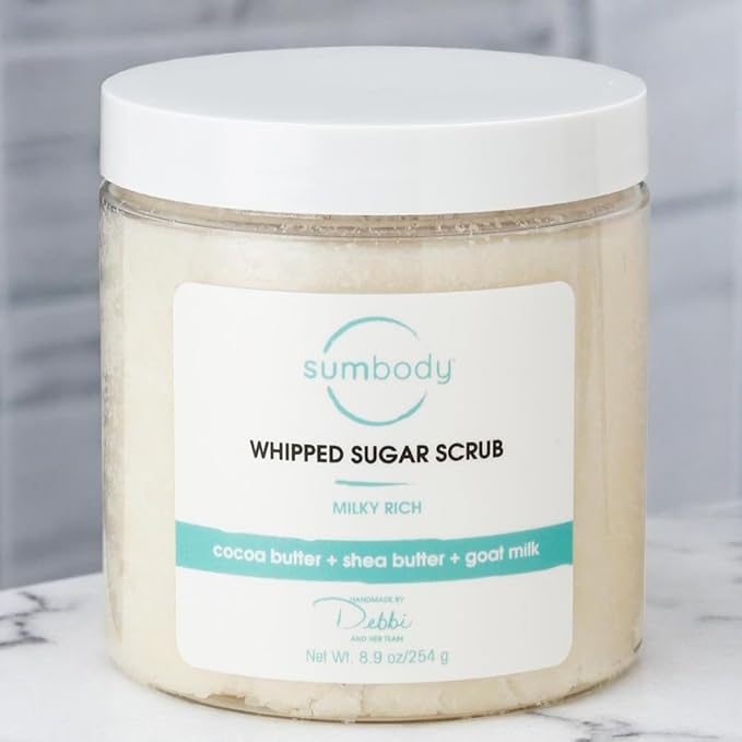 USA Vanilla Shea Sugar Body Scrub Goat Milk (9oz) Moisturizing Exfoliating Body Foot Hand Scrub Hydrating Nourishing Bath Essential Scrubs Women Teens Gift Self Care