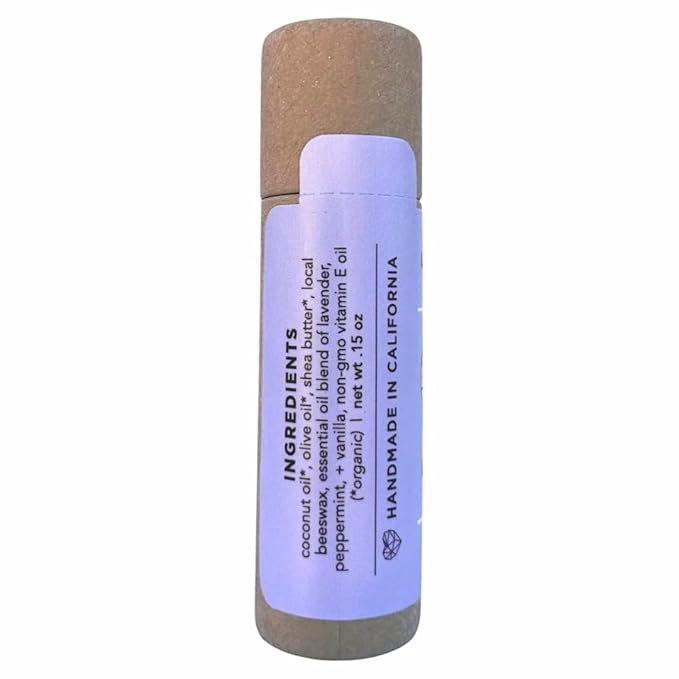 Plastic Free Lip Love | Jumbo Organic Lip Balm | Organic Beeswax and Plant Based | Zero Waste Natural Lip Balm (Lavender Mint)