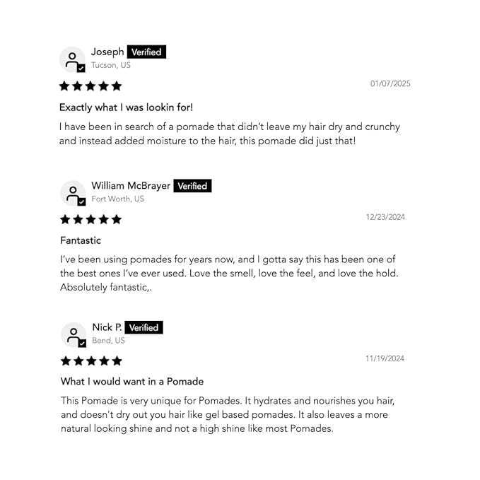 BluMaan Hydrating Pomade - Low Shine, High Hold - Water Based, Easy To Wash - Ideal for Quiffs, Pompadours, Ducktails & Slick Back Looks - 2.5 oz