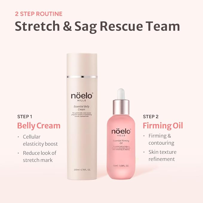 Essential Belly Cream for Strech Marks 6.76 fl oz – Panthenol, Allantoin, Coconut Oil – Vegan, Maternity, Pregnancy Safe Korean K-beauty, Fragrance Free, Dermatologist Tested