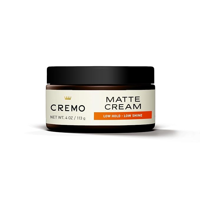 Cremo Hair Styling Matte Cream, Premium Barber Grade, Light Hold, Low Shine, Hair Cream and Hair Products For Men, 4 Oz