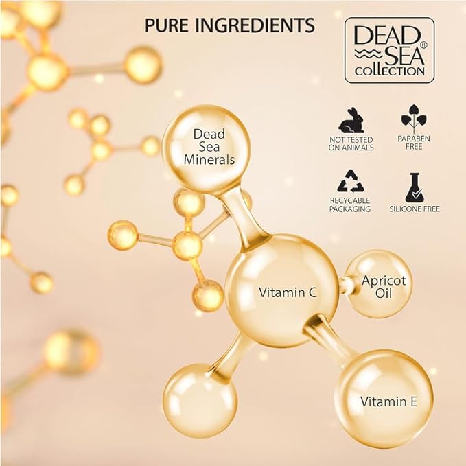 Dead Sea Collection Facial Vitamin C Kit - Day Cream (1.69fl.oz/50ml jar) & Facial Serum (1.69fl.oz/50ml bottle) - Pure Dead Sea Minerals - Anti-Wrinkle Hydration Smooth and Moisturized Skin