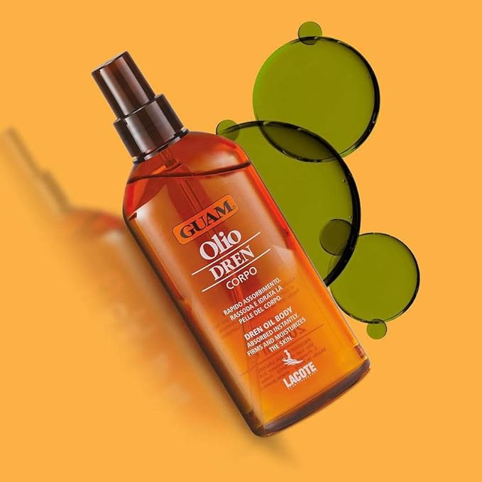 Guam DREN Anti Cellulite Massage Oil with Essential Oils, Draining Body Oil with Lymphatic Drainage, Water Retention & Anti Swelling Oil, Cellulite Lotion, 200ML