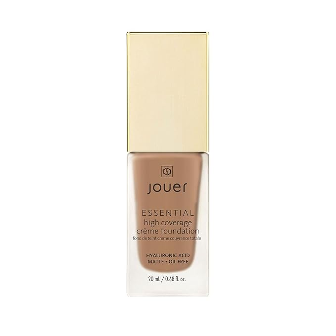 Jouer Essential High Coverage Crème Foundation - Available in 50 Shades for All Skin Tones - Healthy Ingredients - Paraben, Gluten & Cruelty Free - Vegan Friendly