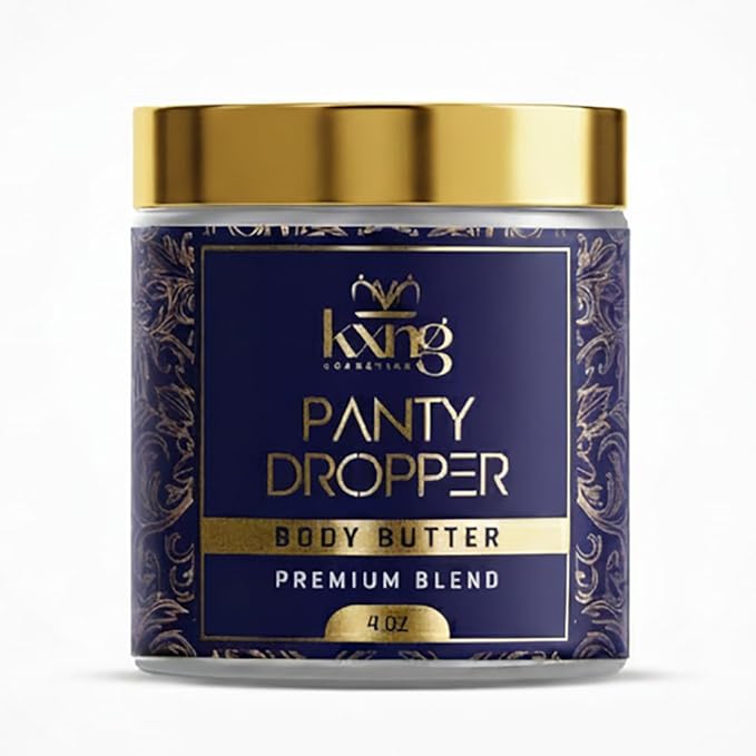 KXNG Cosmetics, Body Butter, Organic Skin Care for Men and Women, Body Moisturizer Lotions and Creams, Raw Shea Butter, Cocoa Butter, Mango, Coconut Oil, Hand, Foot, All Skin Types (Panty Dropper)