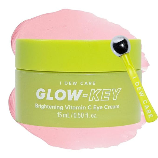I DEW CARE Vitamin C depuffing Eye Cream with Eye Roller Set | Korean Skin Care Dark Circles Under Eye Treatment with Hyaluronic Acid, Niacinamide | 0.50 Fl Oz | Not Tested on Animals