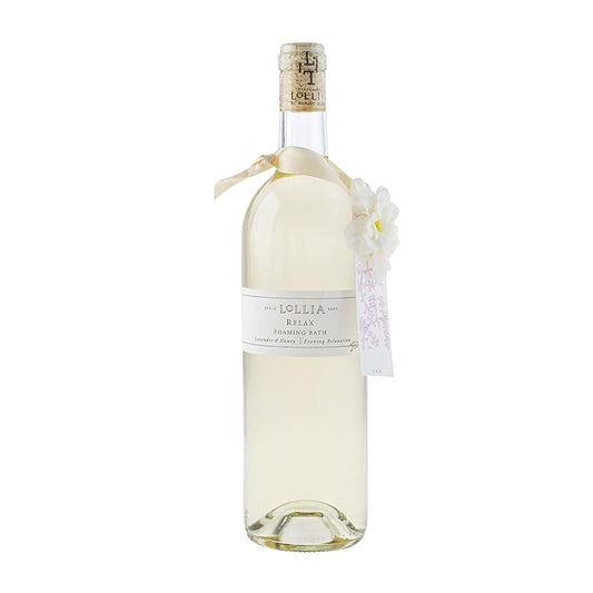 Lollia Relax Bubble Bath, 25 fl. oz., Lavender & Honey Scented Luxury Soap, Gentle & Moisturizing Fragranced Skin Care with Hydrating Ingredients for Women