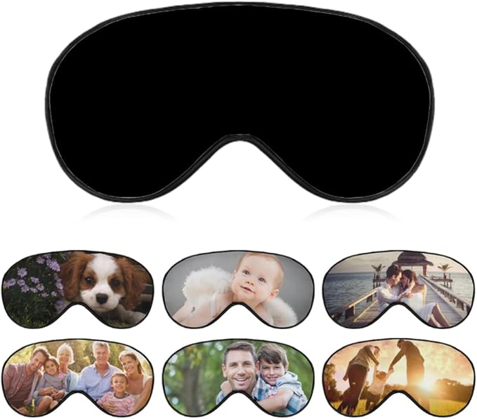 Custom Eye Mask Design Your Own Personalized Eye Shade Add Your Image Text Logo Light and Easy to Carry Effective Shadin Adjustable, 1pcsBlack, 8.1"x4.1"