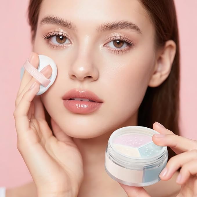 CATKIN Loose Setting Powder - Translucent Matte Finishing Powder, 3 Colors Even Skin Tone, Oil Control Makeup Pore Minimizing Powder with Velour Puff (0.42oz, C02 Matte for Oily Skin)