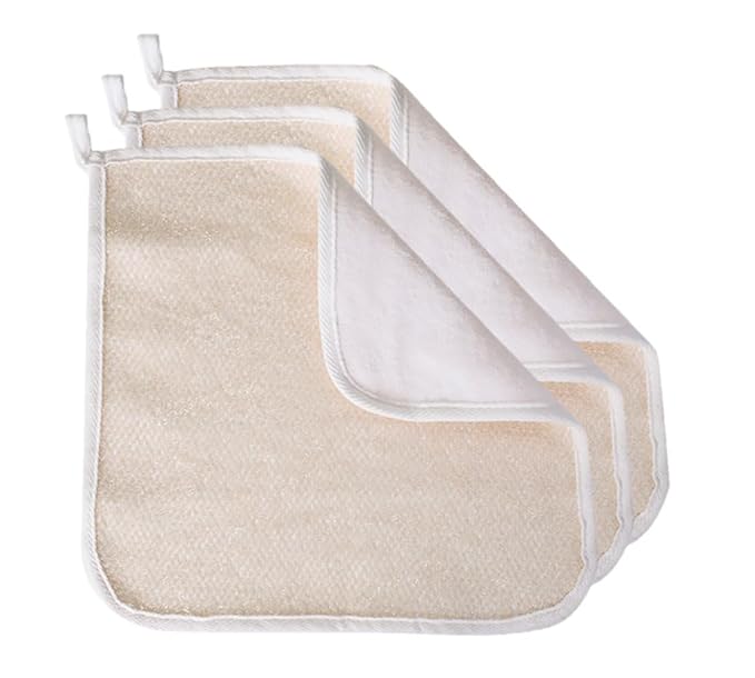 PARADISO Evriholder Soft-Weave Exfoliating Wash Cloths Dual-Textured for Face and Body, Pack of 3